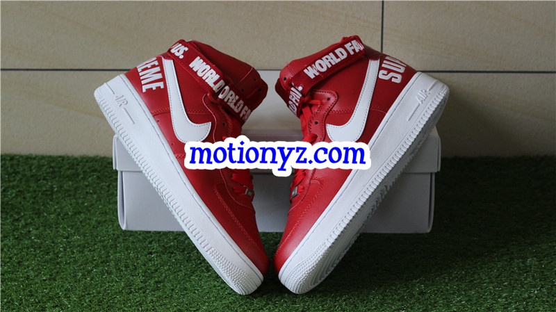 Supreme x Authentic Nike Air Force 1 High Supreme SP Red